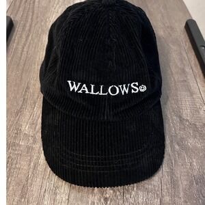 Wallows Tour Merch Corduroy Baseball Cap Black Embroidery Logo Adjustable Smiley